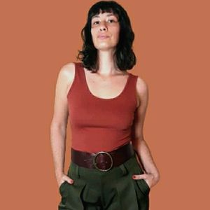 VTG BROWN LEATHER WAIST BELT